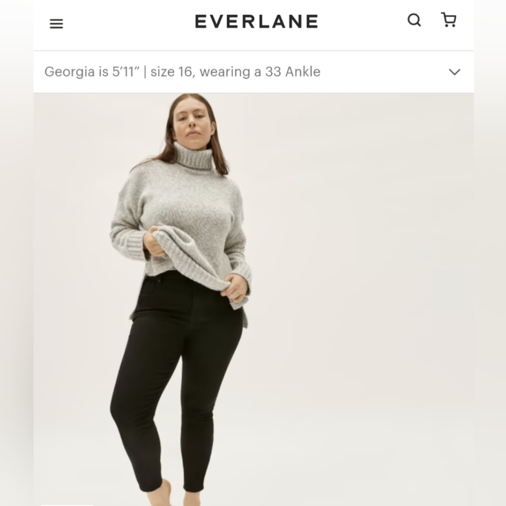 Everlane curvy high rise skinny crop jean